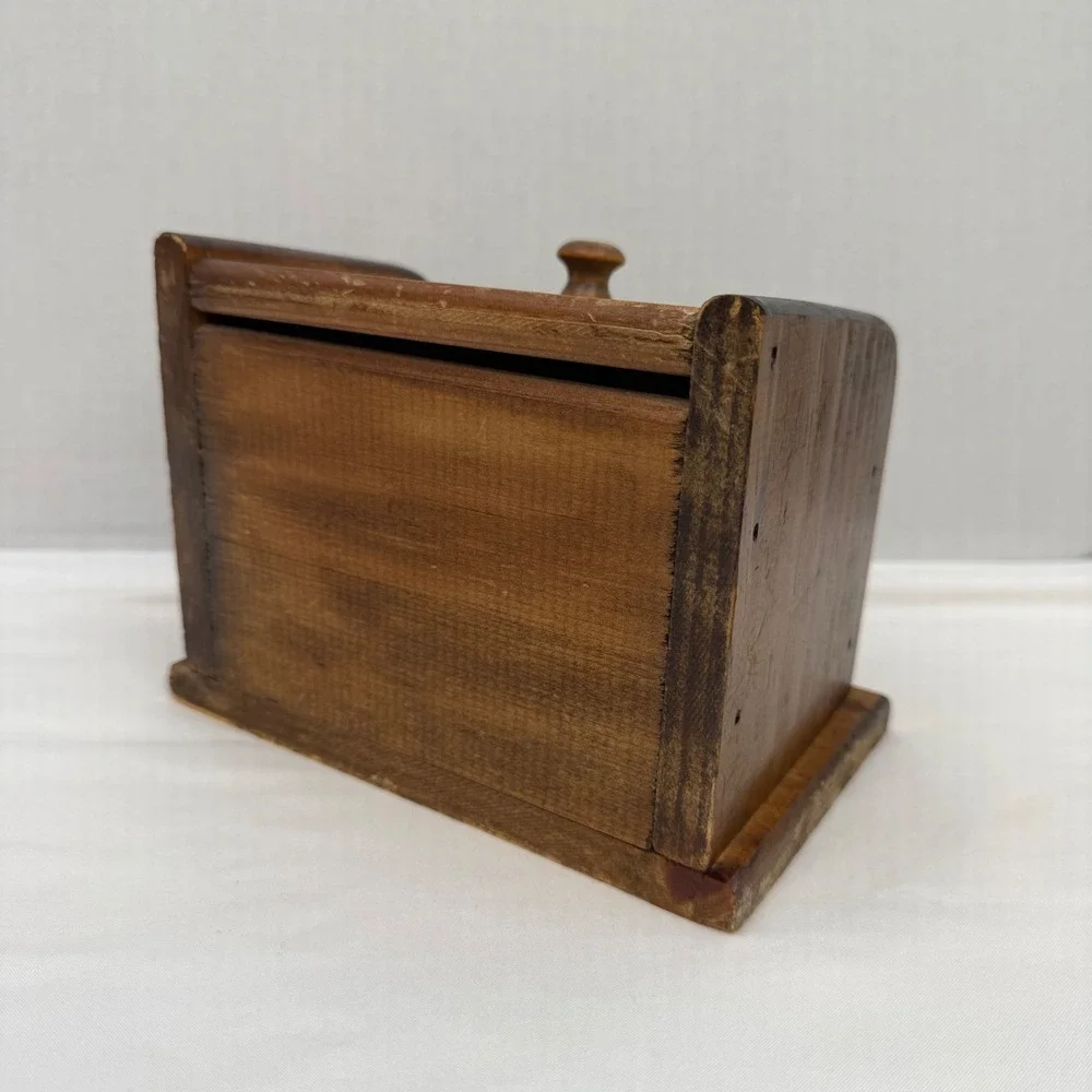 Vintage Handmade Wooden Recipe Box Rustic Cottagecore Farmhouse